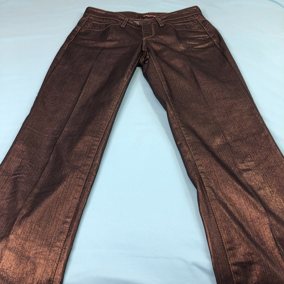 Size 6 X 29.5 Cambio Jeans Women’s Golden Brown Shimmery Luxurious Flattering TN - Picture 3 of 15